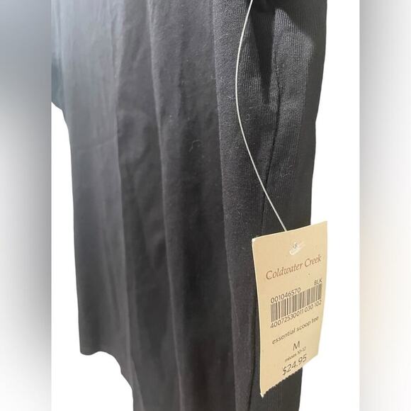 NWT Coldwater Creek Basic Black T-shirt Short Sleeve Pima Cotton- M (8-10) - Picture 2 of 5